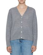 cardigan lana merino extrafine grigio - mm by max mara - cardigan
