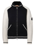 cardigan maglia bicolore nero bianco - Frida SRL
