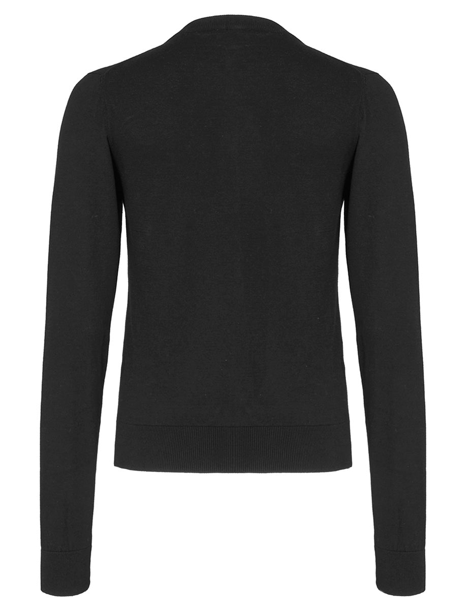 cardigan maglia fiocco paillettes nero - Frida SRL
