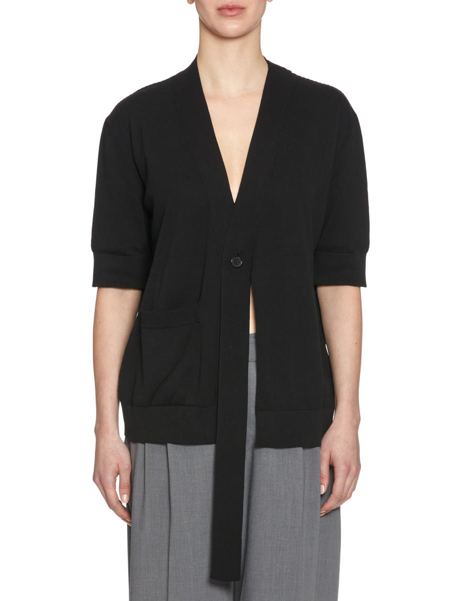 cardigan manica corta nero - jei - o - cardigan