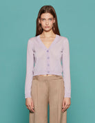 cardigan merinos lilla - roberto collina - cardigan