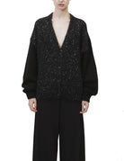 cardigan mohair soft tricot nero - alysi - cardigan