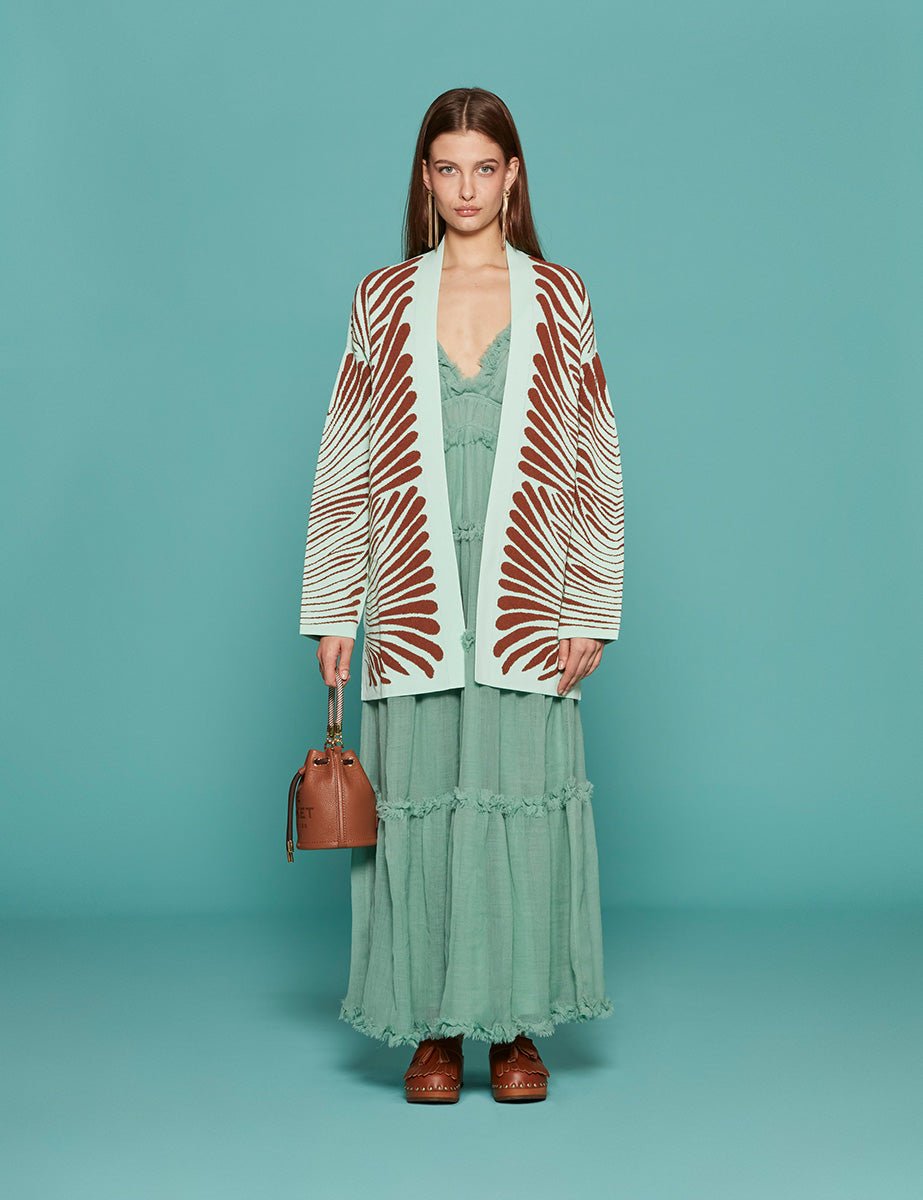 cardigan over essential jacquard boreale - forte forte - cardigan