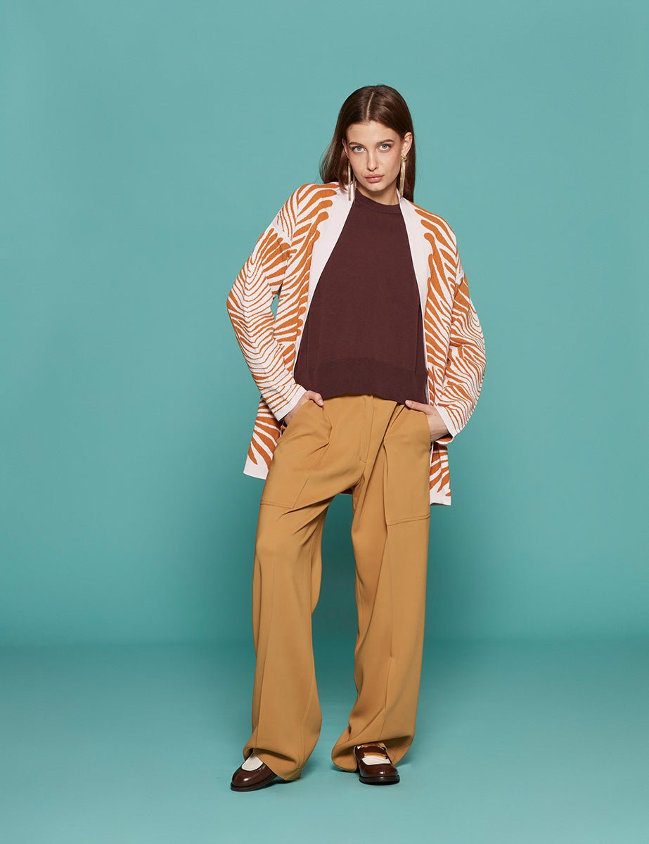 cardigan over essential jacquard petalo - forte forte - cardigan