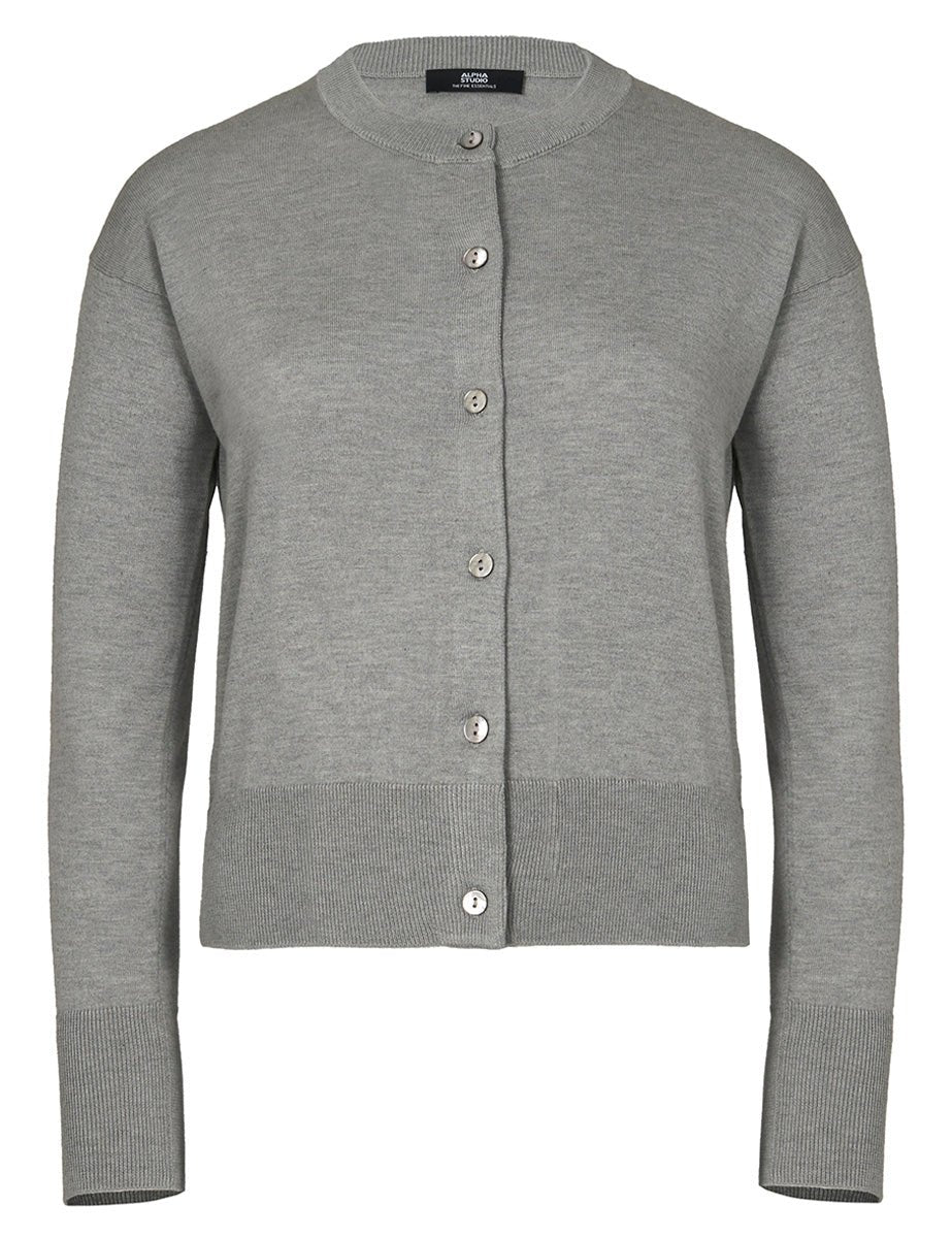 cardigan rebecca seta cashmere granito - alpha - cardigan