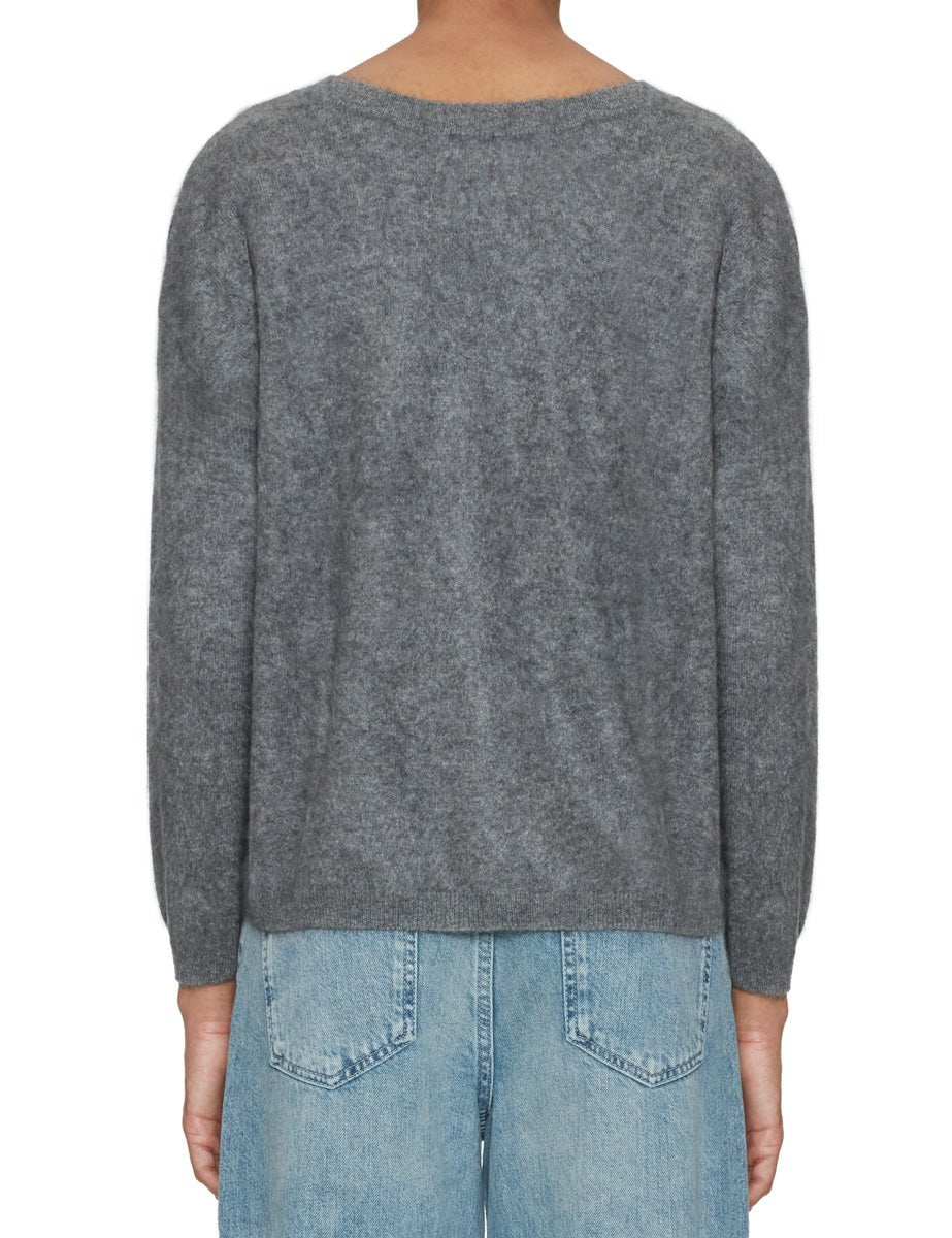 cardigan spazzolato debora grigio melange - absolut cashmere - cardigan