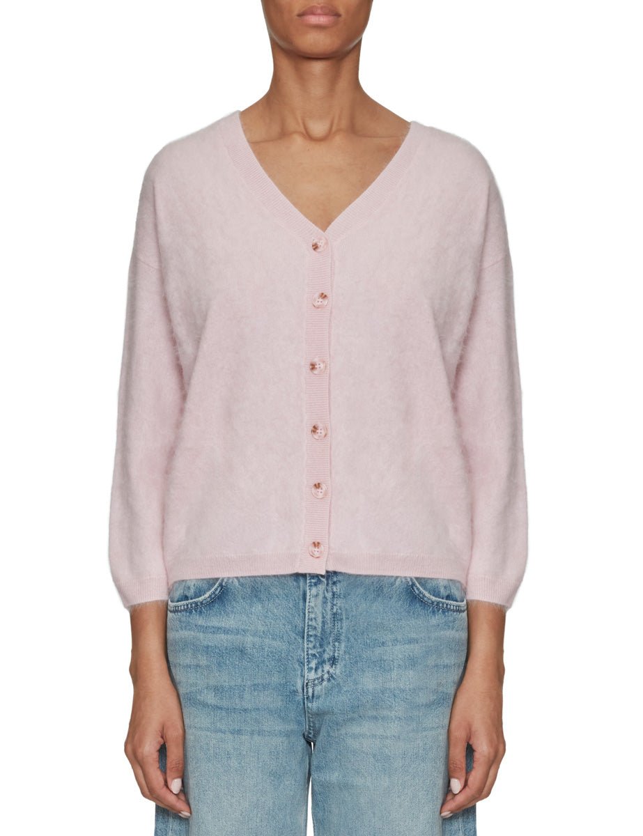 cardigan spazzolato debora rosa chiaro - absolut cashmere - cardigan