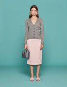 cardigan spilla gioiello grigio melange - n21 alessandro dell'acqua - cardigan