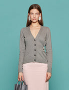 cardigan spilla gioiello grigio melange - n21 alessandro dell'acqua - cardigan