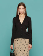 cardigan spilla gioiello nero - n21 alessandro dell'acqua - cardigan