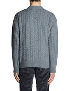 cardigan treccia borchie hotfix grigio - a paper kid - cardigan