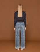 cardigan volant blu - Frida SRL