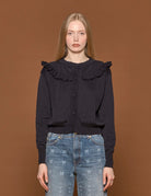 cardigan volant blu - Frida SRL