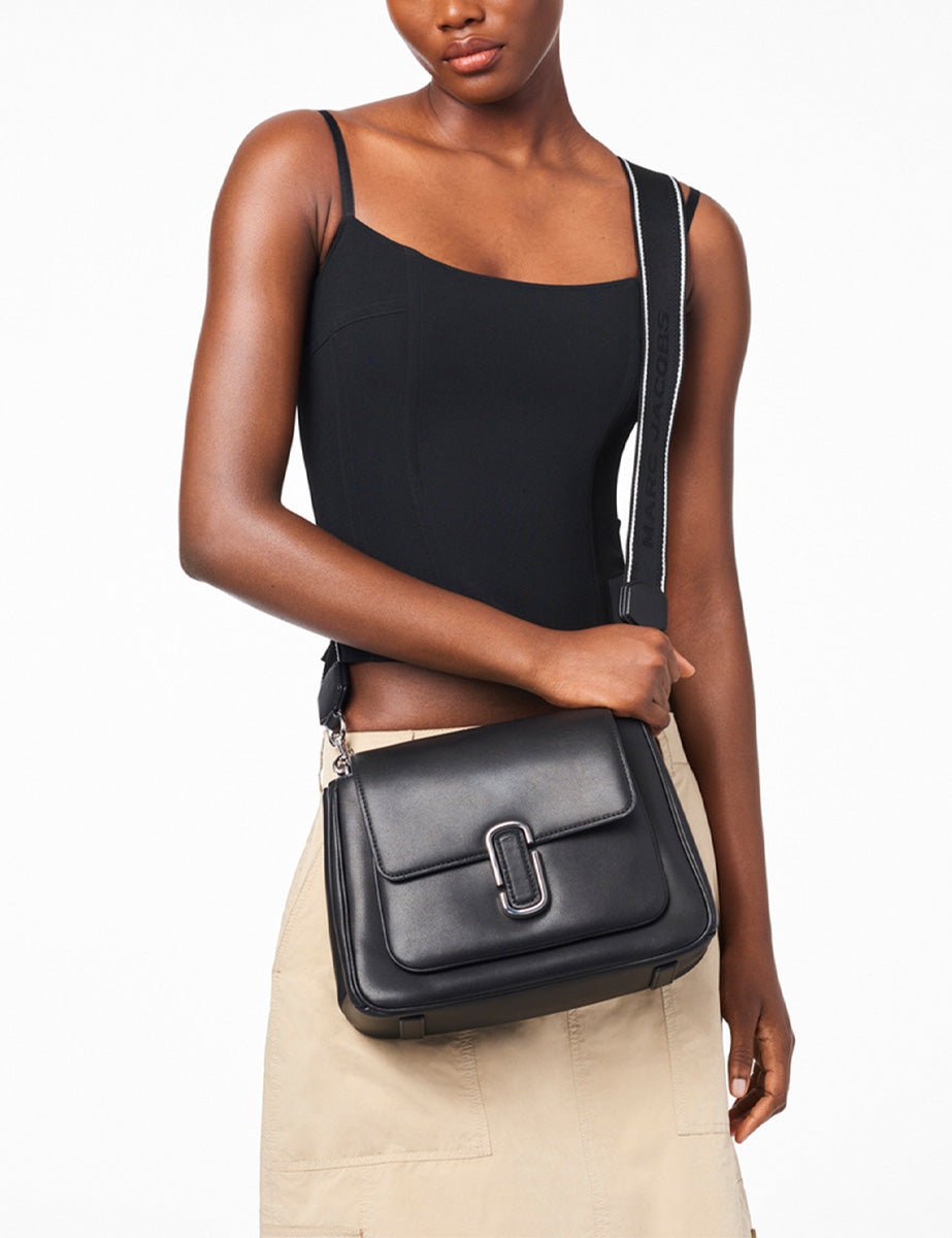 chain satchel leather black silver - Frida SRL