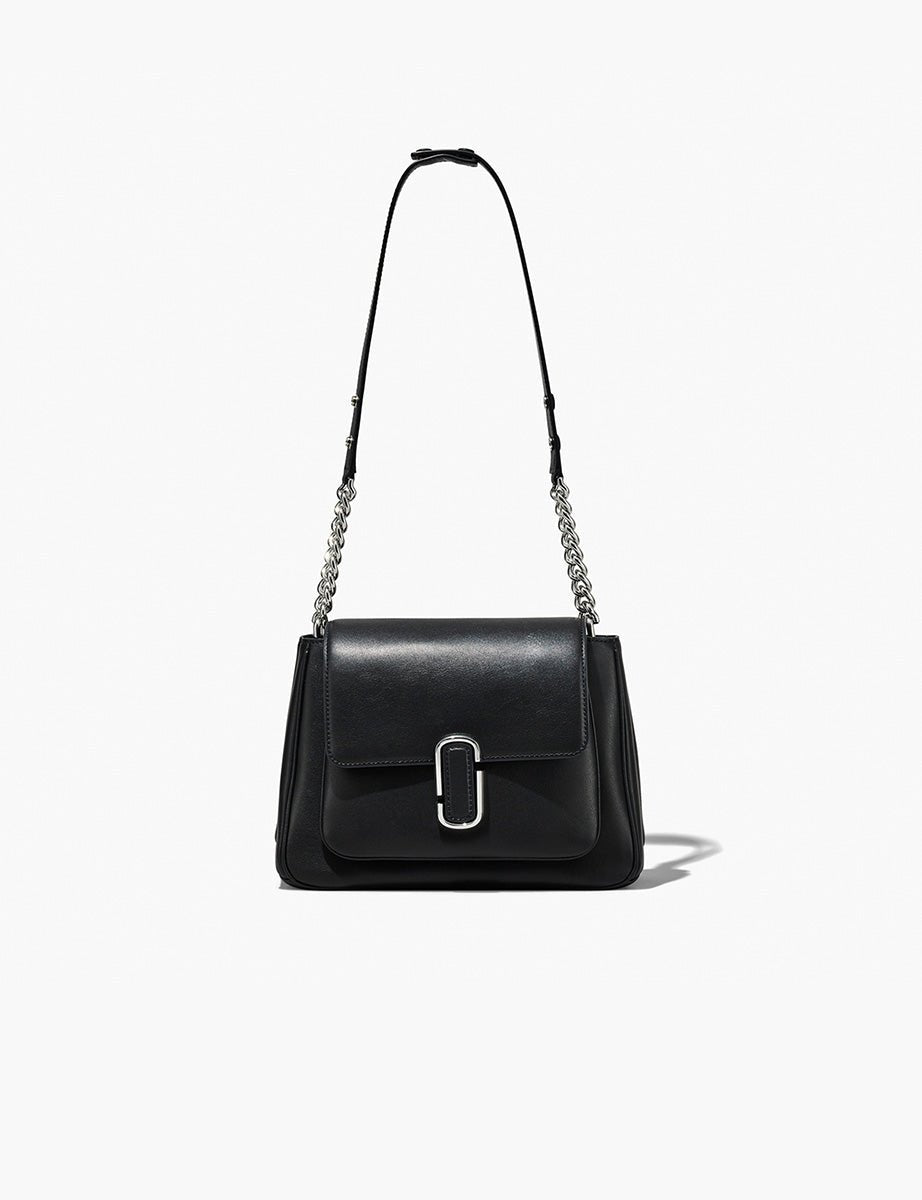 chain satchel leather black silver - Frida SRL