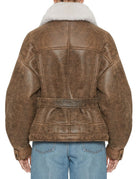chiodo shearling brown burro - blancha - giacca