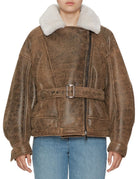 chiodo shearling brown burro - blancha - giacca
