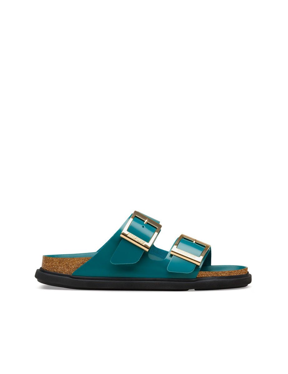 ciabatta arizona droplet shine dark teal - birkenstock - ciabatta