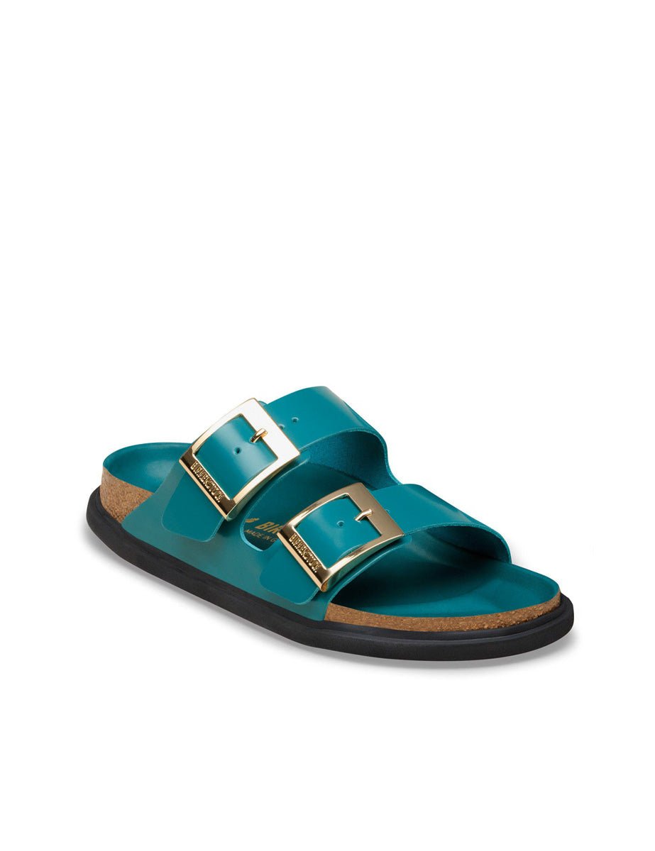 ciabatta arizona droplet shine dark teal - birkenstock - ciabatta