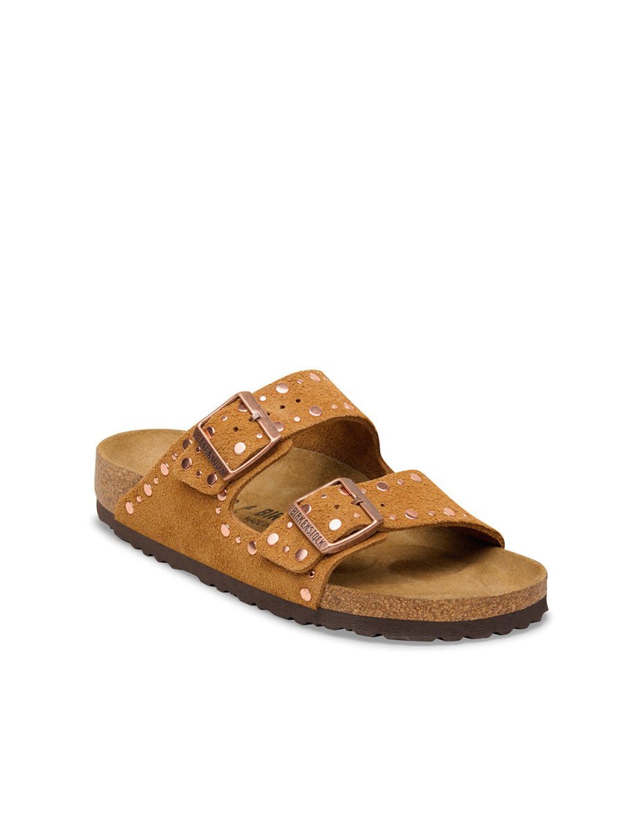 ciabatta arizona rivet suede lea mink - birkenstock - ciabatta