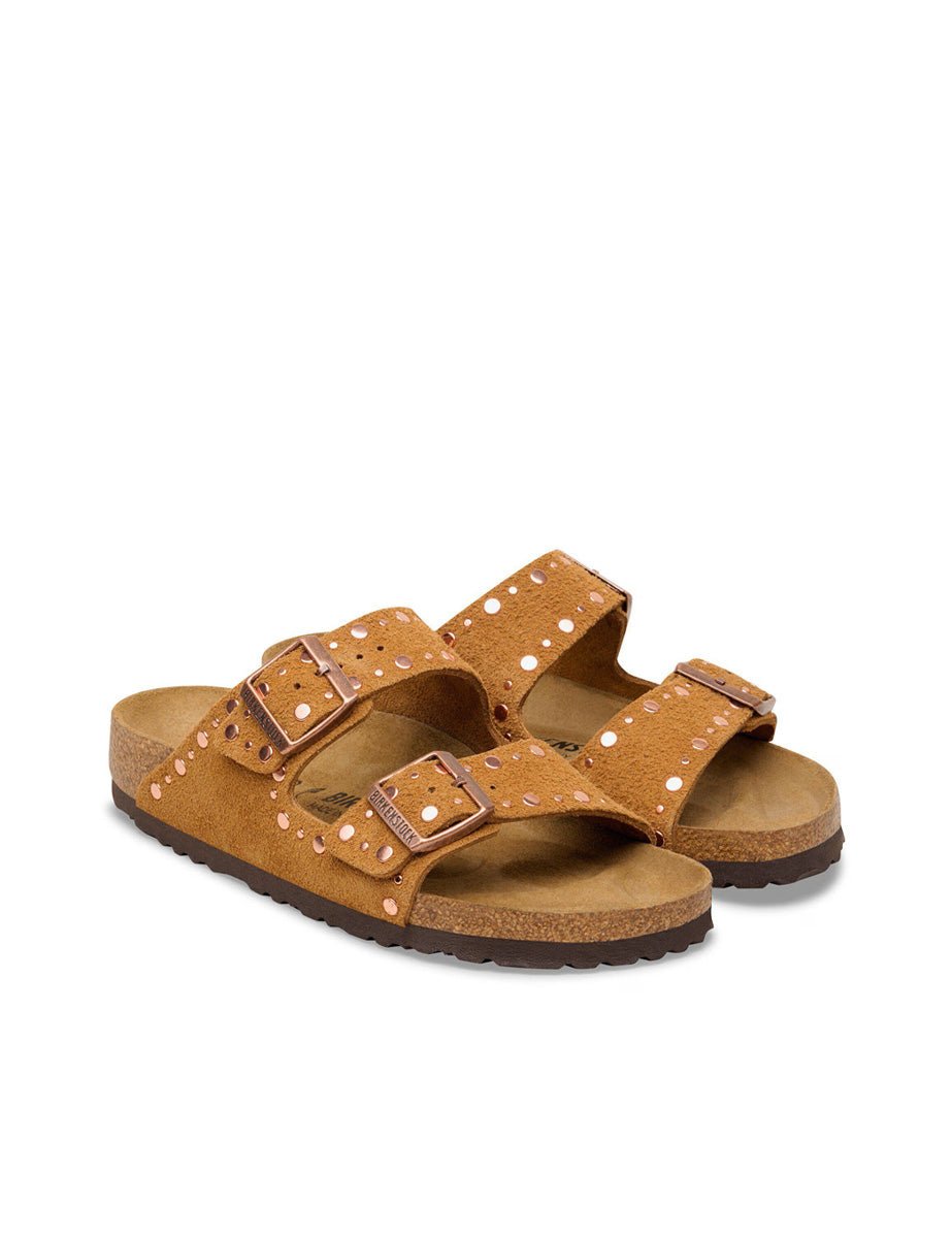 ciabatta arizona rivet suede lea mink - birkenstock - ciabatta