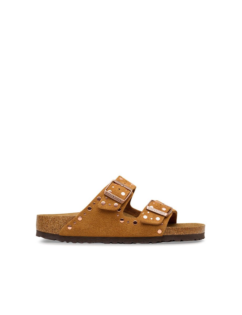 ciabatta arizona rivet suede lea mink - birkenstock - ciabatta