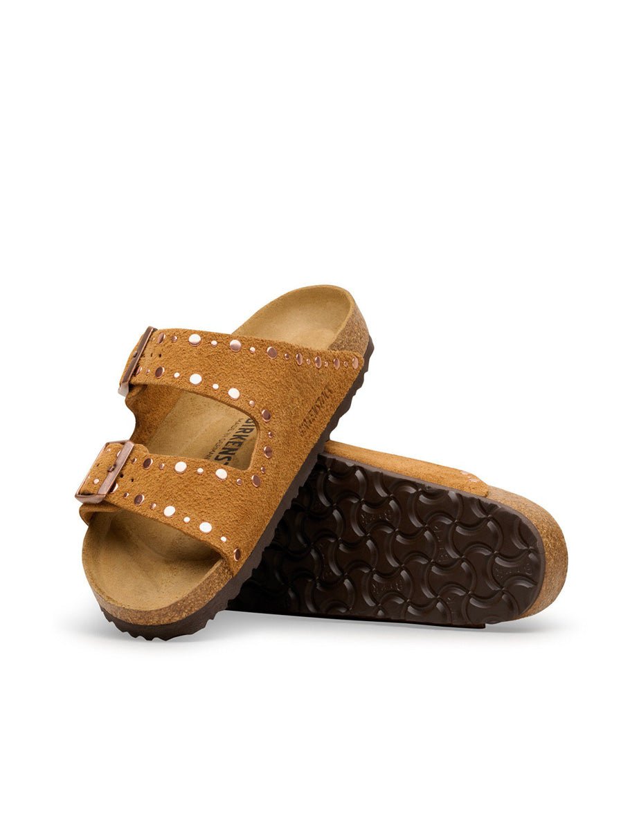 ciabatta arizona rivet suede lea mink - birkenstock - ciabatta