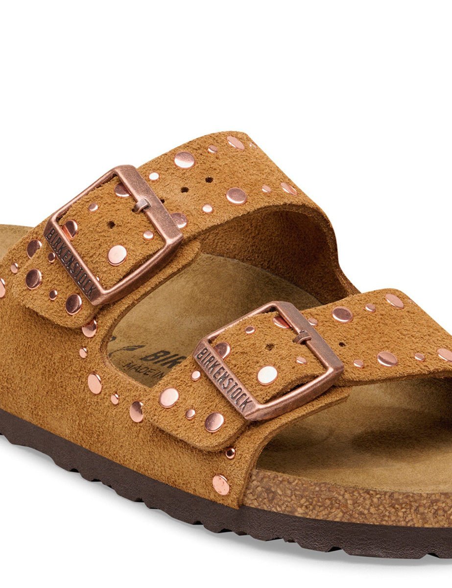 ciabatta arizona rivet suede lea mink - birkenstock - ciabatta