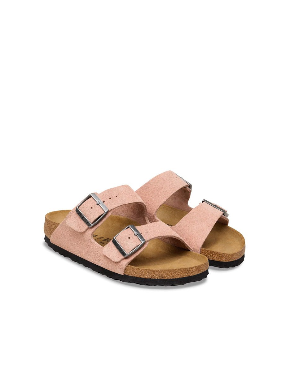 ciabatta arizona suede leather pink clay - birkenstock - ciabatta
