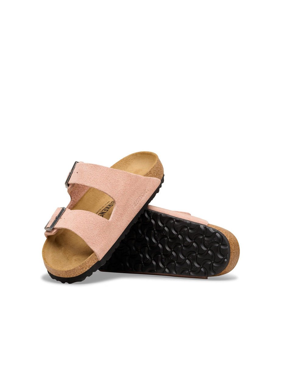 ciabatta arizona suede leather pink clay - birkenstock - ciabatta
