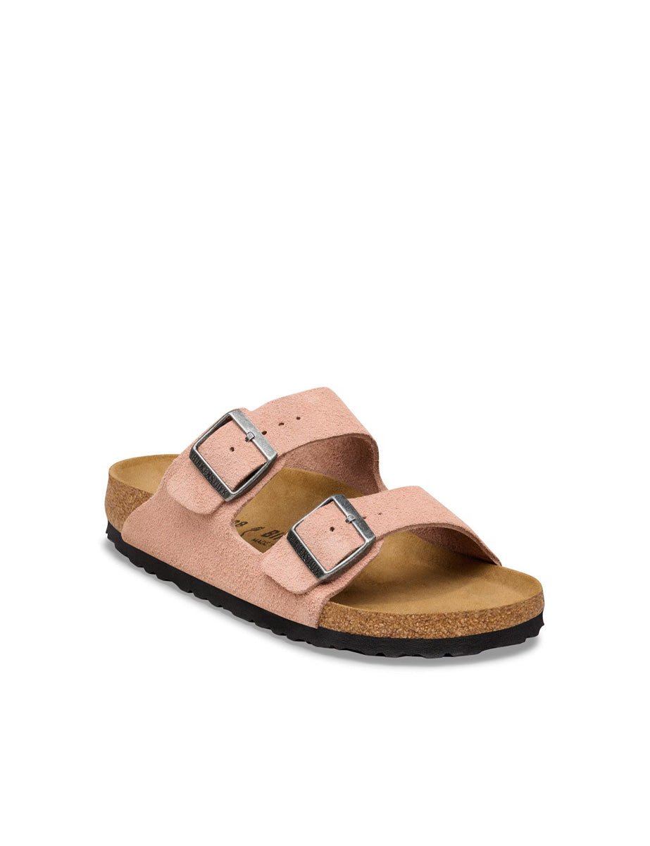 ciabatta arizona suede leather pink clay - birkenstock - ciabatta