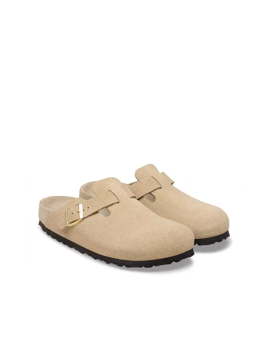 ciabatta boston exq suede lea taupe - birkenstock - ciabatta