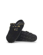 ciabatta boston rivet suede leather black - birkenstock - ciabatta