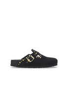 ciabatta boston rivet suede leather black - birkenstock - ciabatta