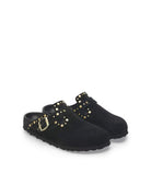 ciabatta boston rivet suede leather black - birkenstock - ciabatta