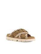 ciabatta criss cross bio hani marrone - mou - ciabatta