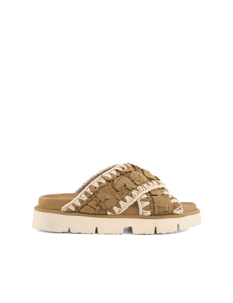 ciabatta criss cross bio hani marrone - mou - ciabatta