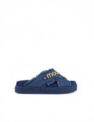 ciabatta criss cross rope blue denim - Frida SRL