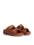 ciabatta fussbett doppio strappo cuoio - Frida SRL