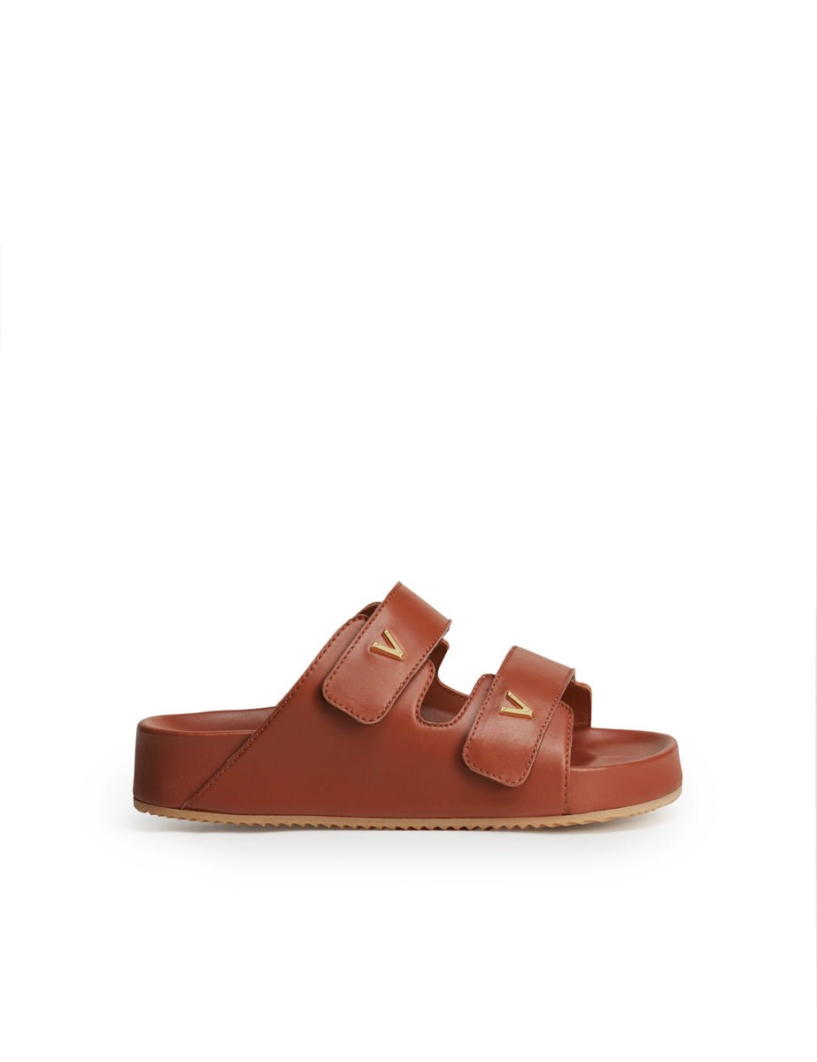 ciabatta fussbett doppio strappo cuoio - Frida SRL