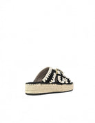 ciabatta incrocio jute nero bianco - Frida SRL