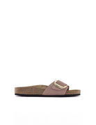 ciabatta madrid big buckle nubuck soft pink - Frida SRL