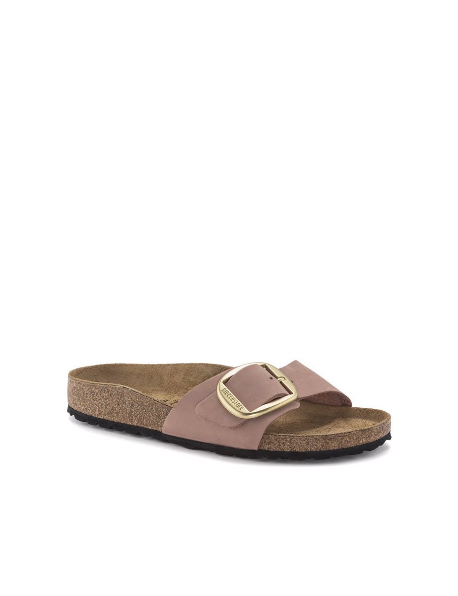 ciabatta madrid big buckle nubuck soft pink - Frida SRL