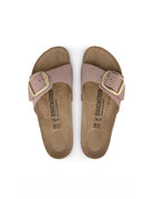 ciabatta madrid big buckle nubuck soft pink - Frida SRL