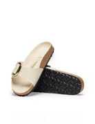 ciabatta madrid big buckle shine ecru - Frida SRL