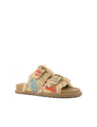 ciabatta rafia two band multicolor - coral blue - ciabatta