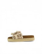 ciabatta ricamo nappine beige - Frida SRL