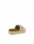 ciabatta ricamo nappine beige - Frida SRL