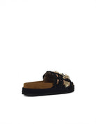 ciabatta ricamo nappine black - Frida SRL