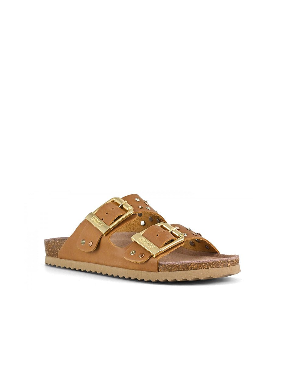 ciabatta two buckle nubuck strass naturale - colors of california - ciabatta